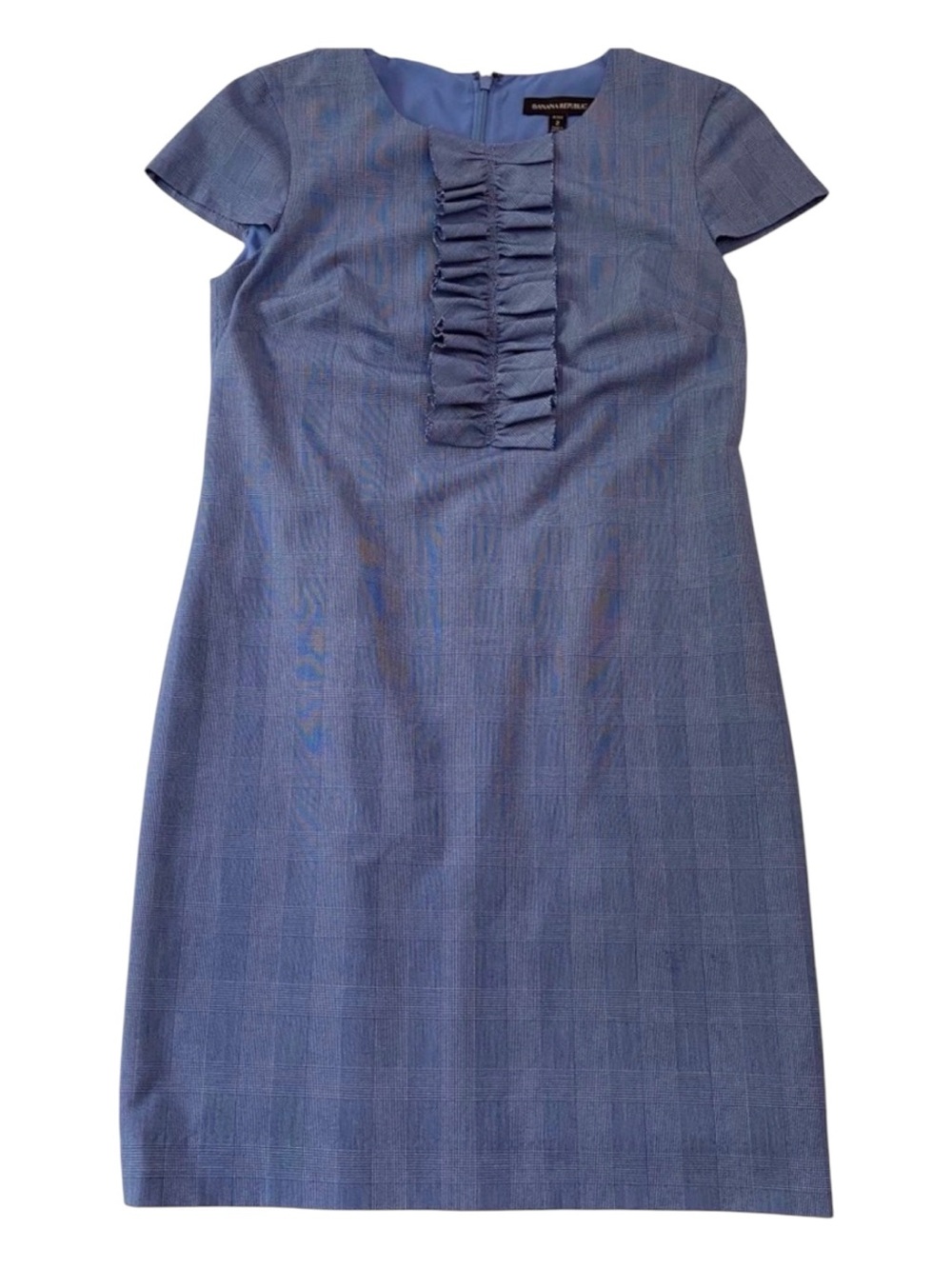 BANANA Republic bleu dress sleeveless woven front chest size 2 petite